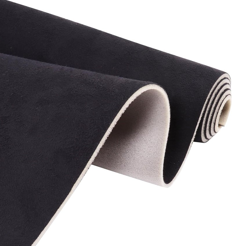 FINDUFA 120" x 60" Autos Suede Headliner Fabric with Foam Backing Material Replacement Upholstery for Car Truck Marine RV Interior Roof Liner Fabric Repair Black - Image 1